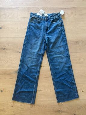 H&M Women's Straight-Leg Blue Denim Jeans